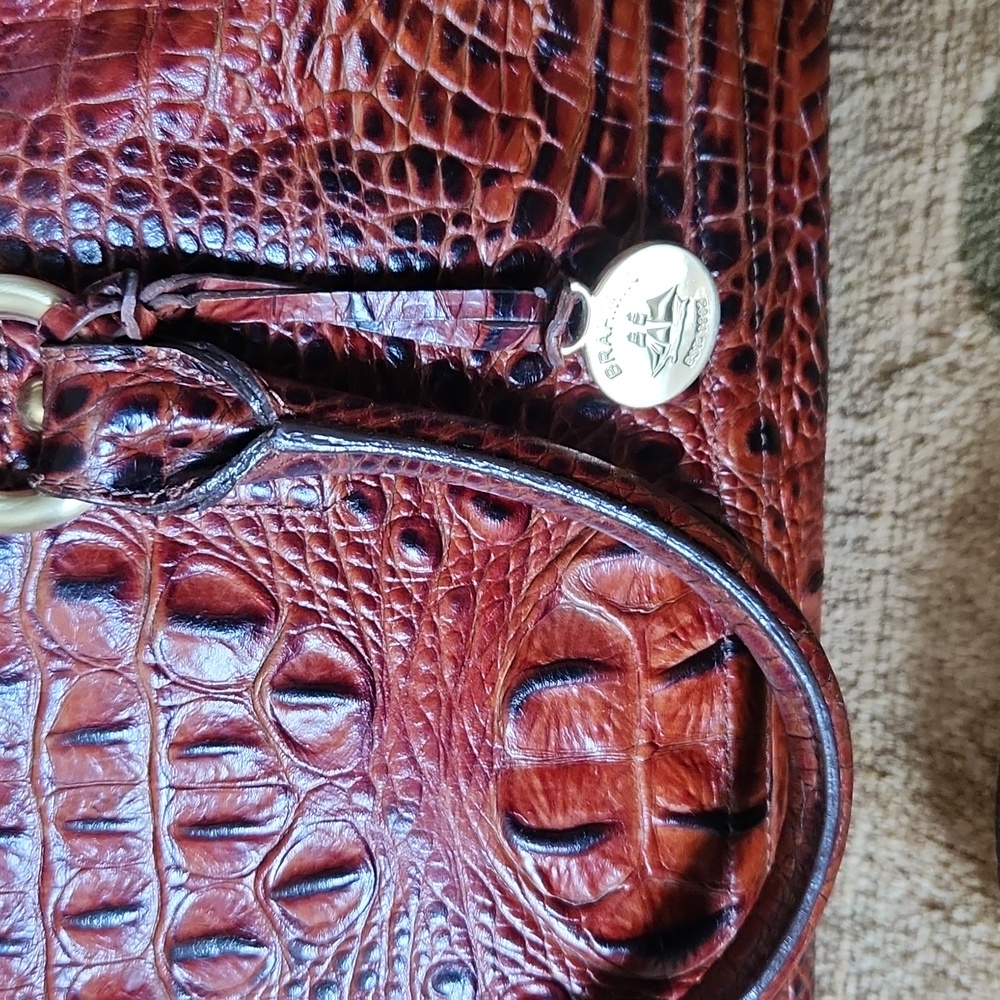 Brahmin Pecan  Croc-Embossed Shoulder Bag - Picture 7 of 16